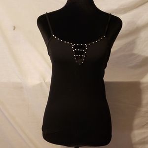Black stretchy bling tank top